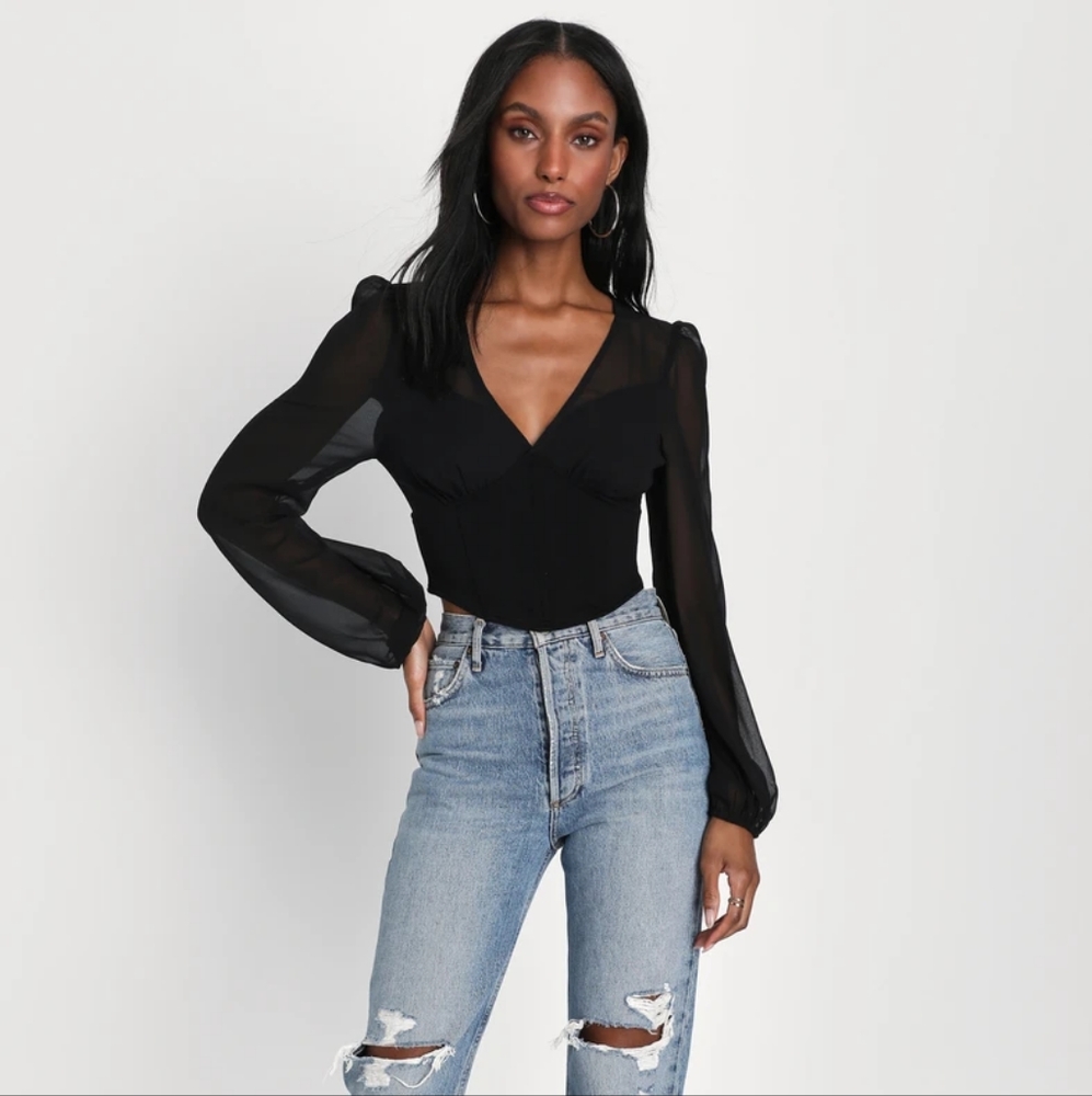 Lulus Vneck Corset Top